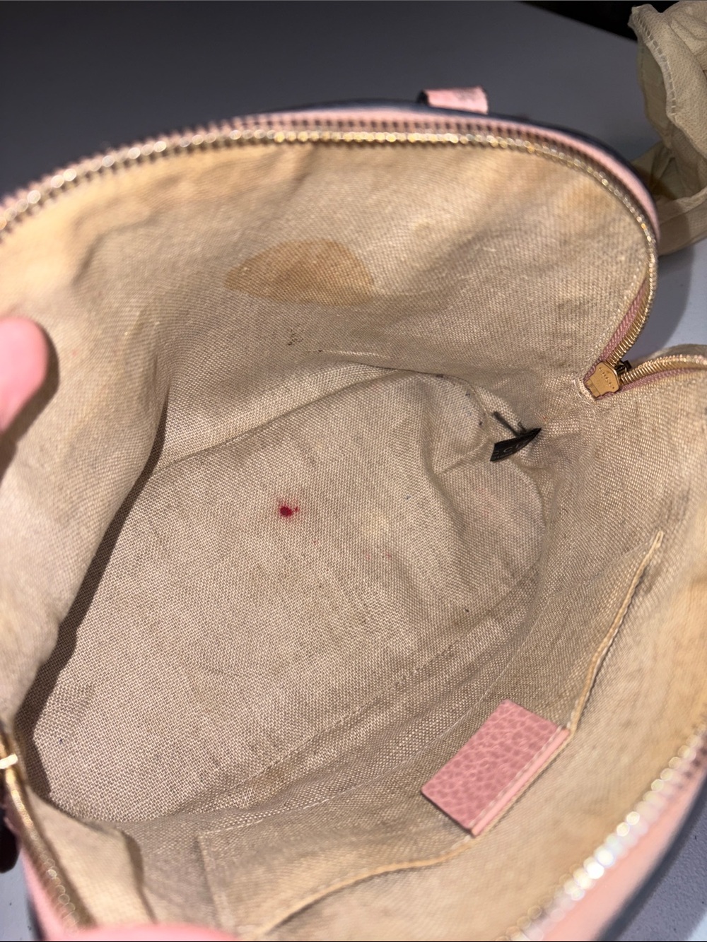 Gucci Blush Pink Leather GG Charm Dome Satchel with Strap & COA - Picture 12 of 16